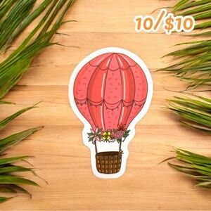 Floral Hot Air Balloon Sticker – Approx. 2 1/2”